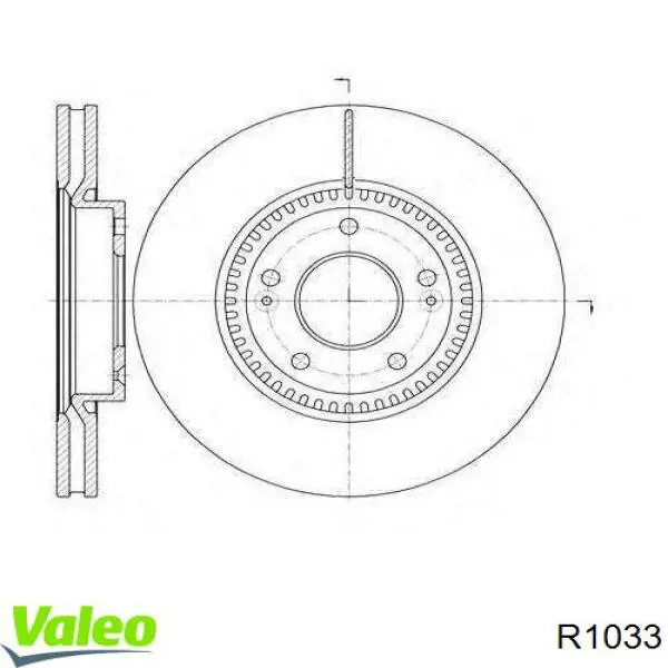 R1033 VALEO диск гальмівний передній