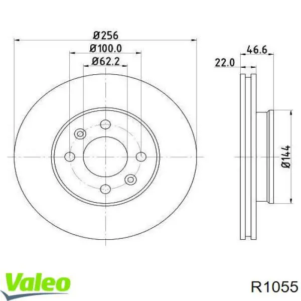R1055 VALEO Гальмо дискове переднє