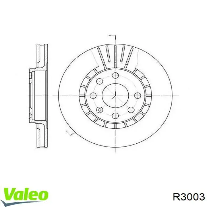 R3003 VALEO диск гальмівний передній