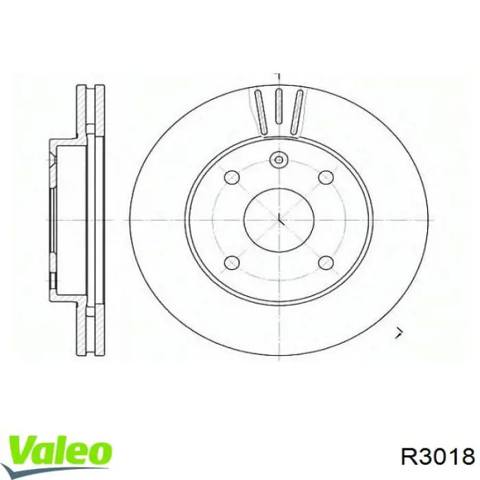 Диск переднього гальма VALEO R3018 ціна, від 28.22 USD