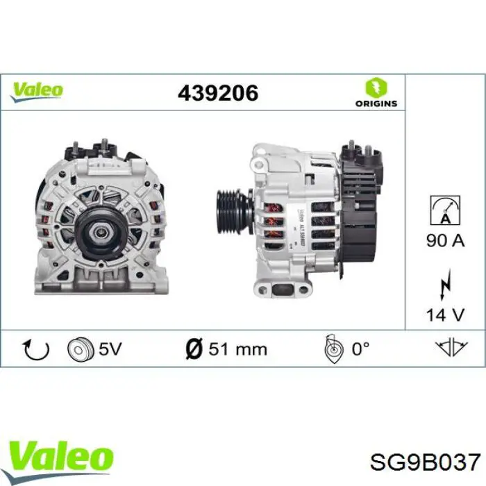Генератор VALEO SG9B037 ціна, від 117.26 USD