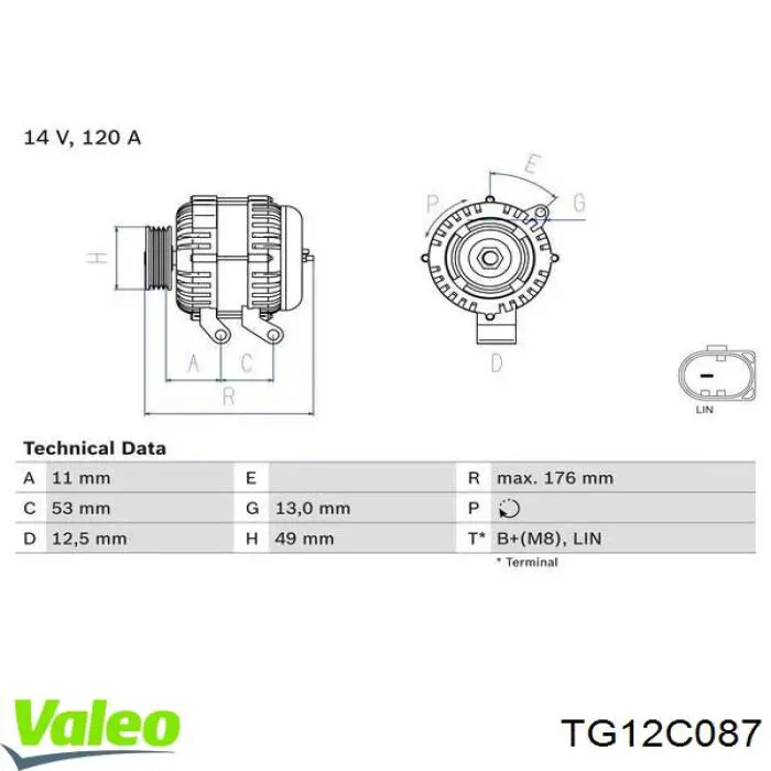 Генератор VALEO TG12C087 ціна, від 50.73 USD