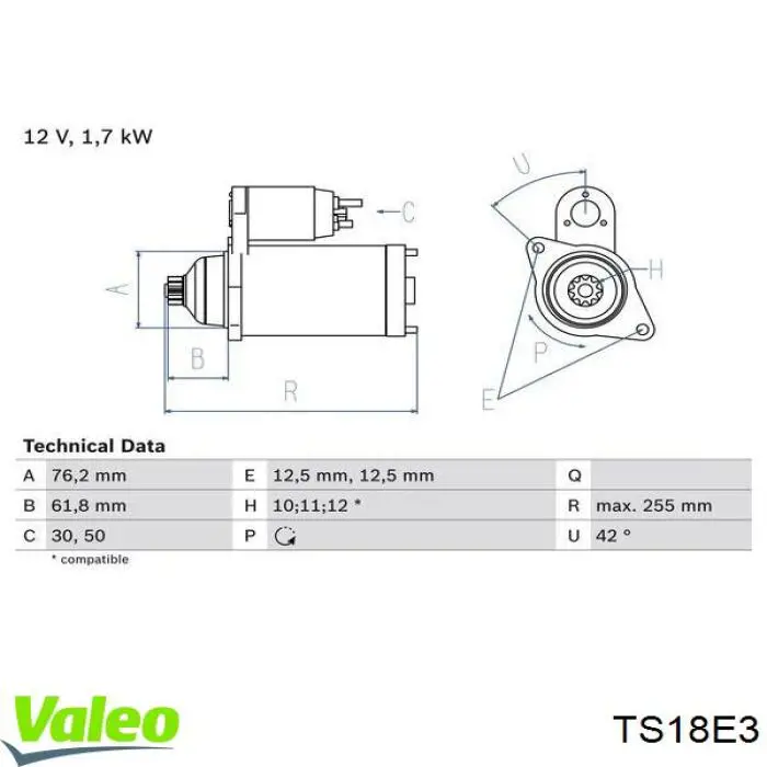 Купити TS18E3 VALEO Стартер