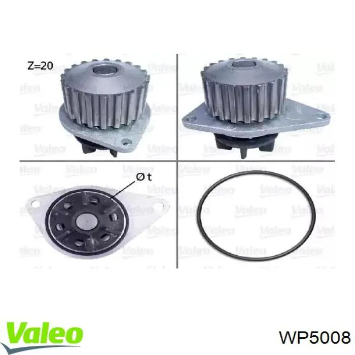 Помпа охолодження VALEO WP5008 ціна, від 28.03 USD