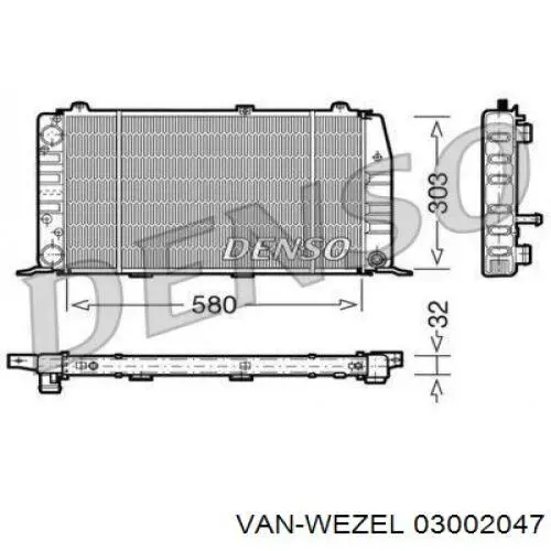 Купити 03002047 VAN Wezel Радіатор двигуна