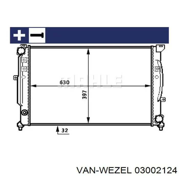 03002124 VAN Wezel радіатор охолодження двигуна