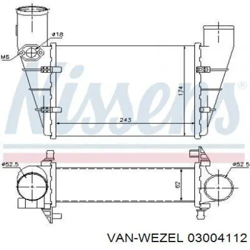 Купити 03004112 VAN Wezel Радіатор интеркуллера