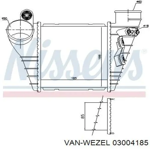 Радіатор інтеркулера VAN Wezel 03004185