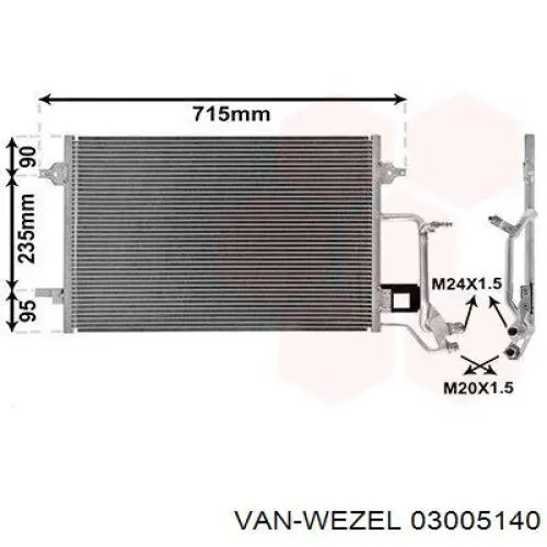 Радіатор кондиціонера 03005140 VAN Wezel