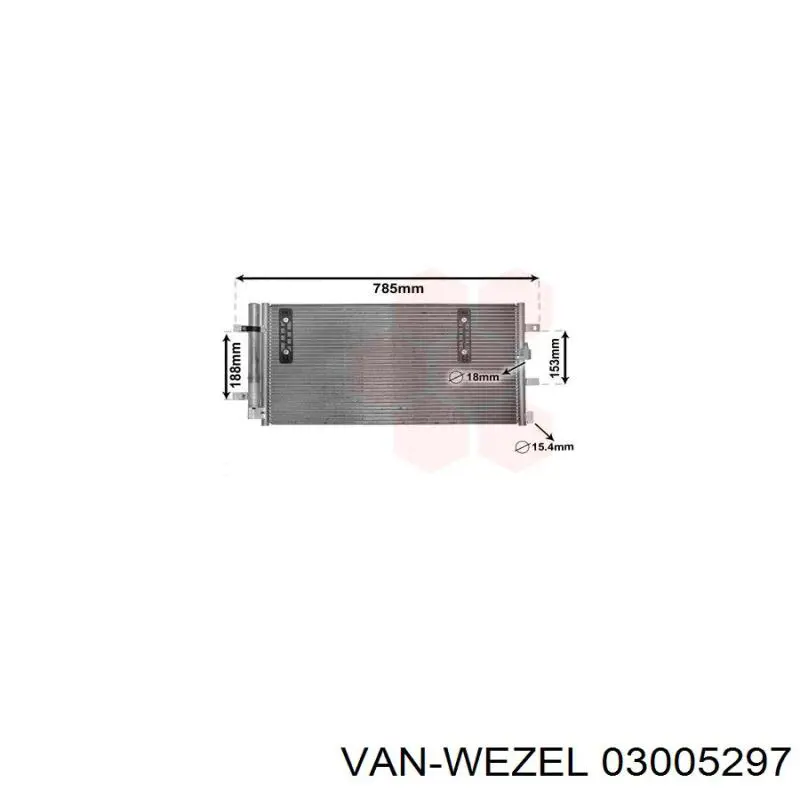 03005297 VAN Wezel радіатор кондиціонера