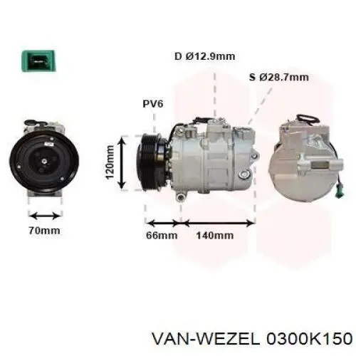 Компресор кондиціонера 0300K150 VAN Wezel