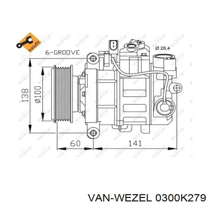 0300K279 VAN Wezel компресор кондиціонера