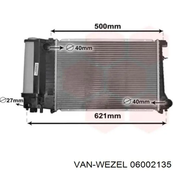 06002135 VAN Wezel радіатор охолодження двигуна