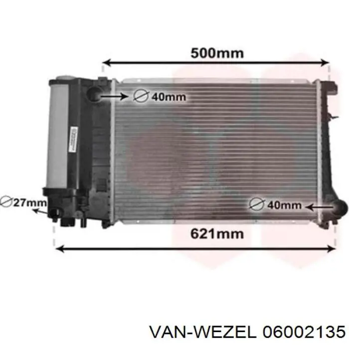 Радіатор охолодження двигуна 06002135 VAN Wezel