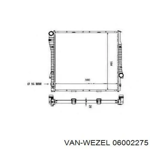 Радіатор основний VAN Wezel 06002275 ціна, від 103.92 USD