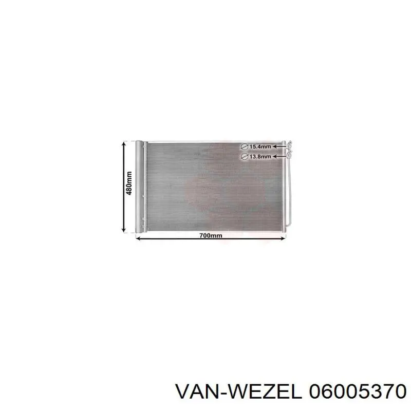 Радіатор кондиціонера 06005370 VAN Wezel