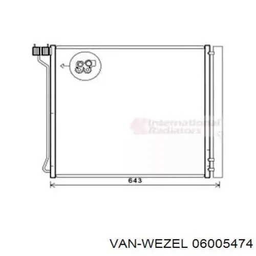 Конденсатор кондиціонера VAN Wezel 06005474 ціна, від 85.57 USD