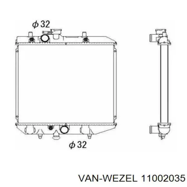 11002035 VAN Wezel радіатор охолодження двигуна