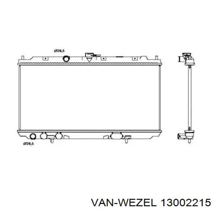 13002215 VAN Wezel радіатор охолодження двигуна