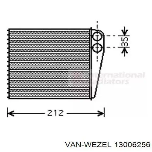 Радіатор пічки (обігрівача) VAN Wezel 13006256 ціна, від 26.40 USD