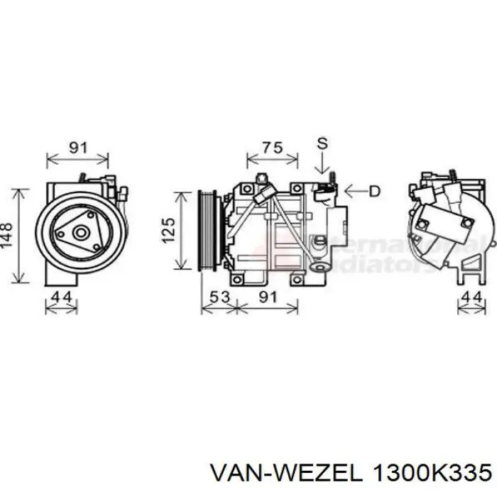 Компресор кондиціонера 1300K335 VAN Wezel