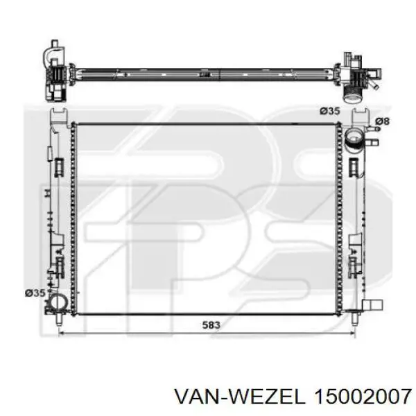 Радіатор 15002007 VAN Wezel