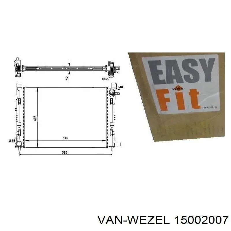 Купити 15002007 VAN Wezel Радіатор двигуна