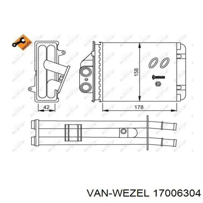Купити 17006304 VAN Wezel Теплообмінник