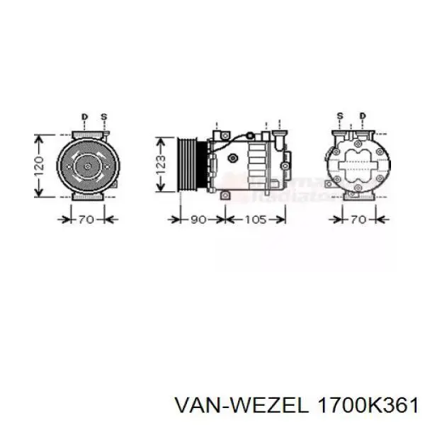 Компресор системи кондиціювання Sanden SD6V121419 ціна, від 61.71 USD