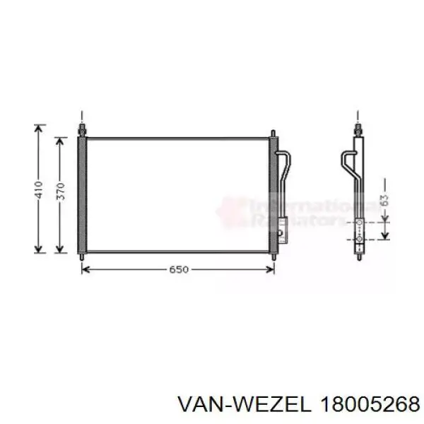 Конденсатор кондиціонера VAN Wezel 18005268 ціна, від 55.50 USD