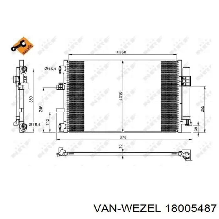 Конденсатор кондиціонера VAN Wezel 18005487 ціна, від 70.83 USD