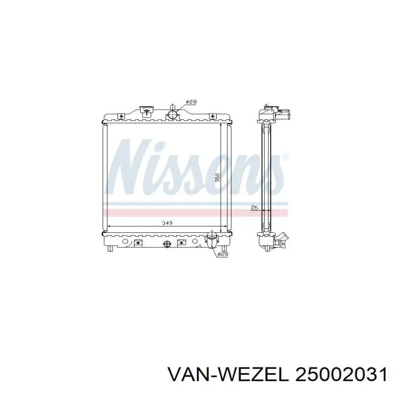 Радіатор 25002031 VAN Wezel