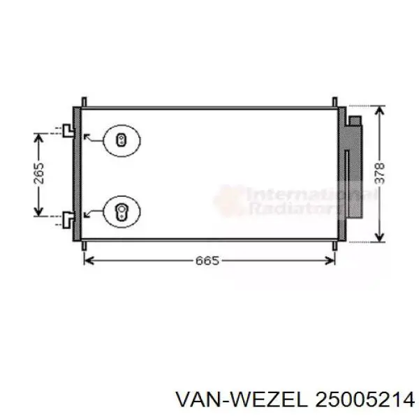 Конденсатор кондиціонера VAN Wezel 25005214 ціна, від 70.61 USD