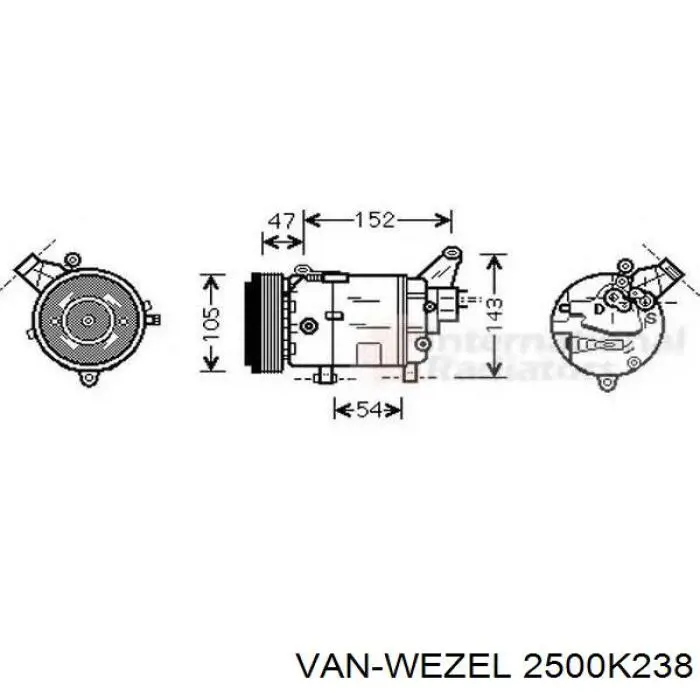 2500K238 VAN Wezel Компресор холодоагенту