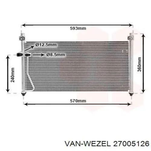 Радіатор кондиціонера 27005126 VAN Wezel