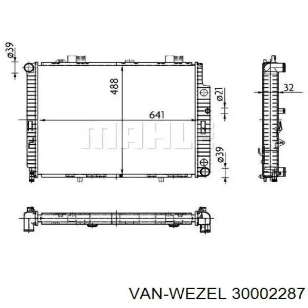 Купити 30002287 VAN Wezel Радіатор двигуна