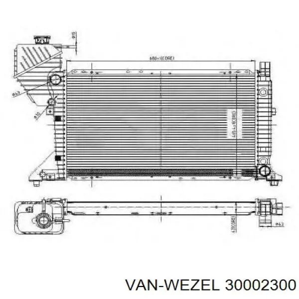 Купити 30002300 VAN Wezel Радіатор двигуна