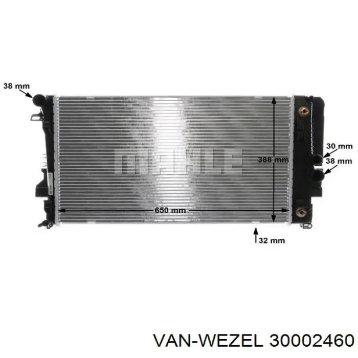 Купити 30002460 VAN Wezel Радіатор двигуна