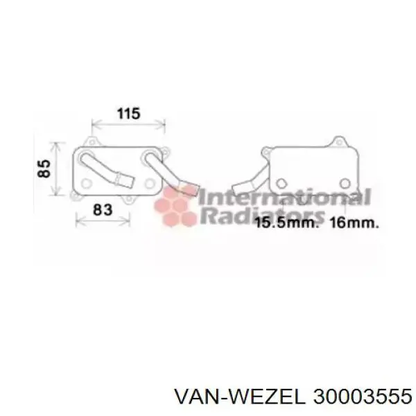 Радіатор масляний VAN Wezel 30003555 ціна, від 26.74 USD