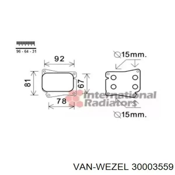 Радіатор масляний VAN Wezel 30003559 ціна, від 30.81 USD
