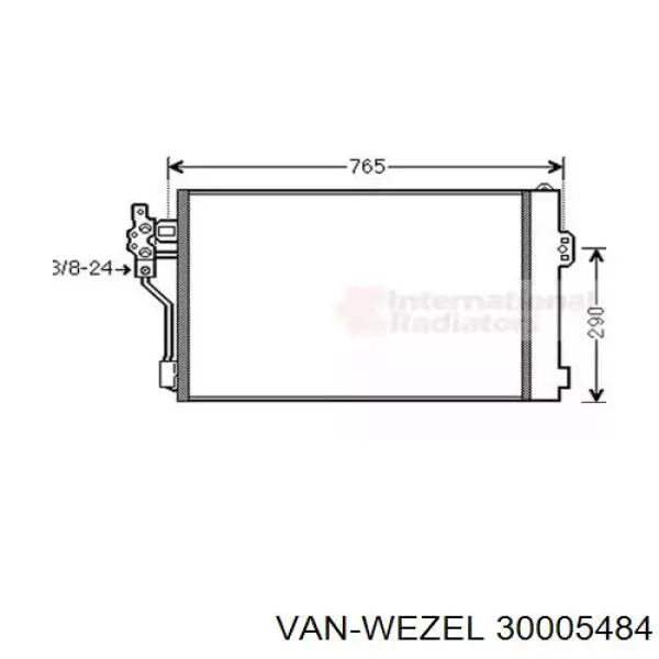 Конденсатор кондиціонера VAN Wezel 30005484 ціна, від 68.45 USD