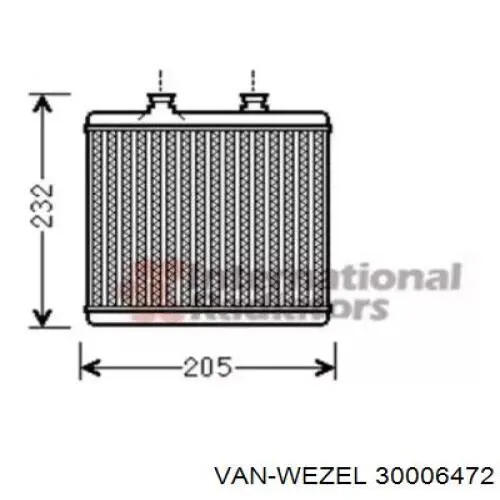 Радіатор пічки (обігрівача) VAN Wezel 30006472 ціна, від 24.06 USD