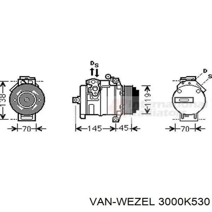 Компресор кондиціонера 3000K530 VAN Wezel