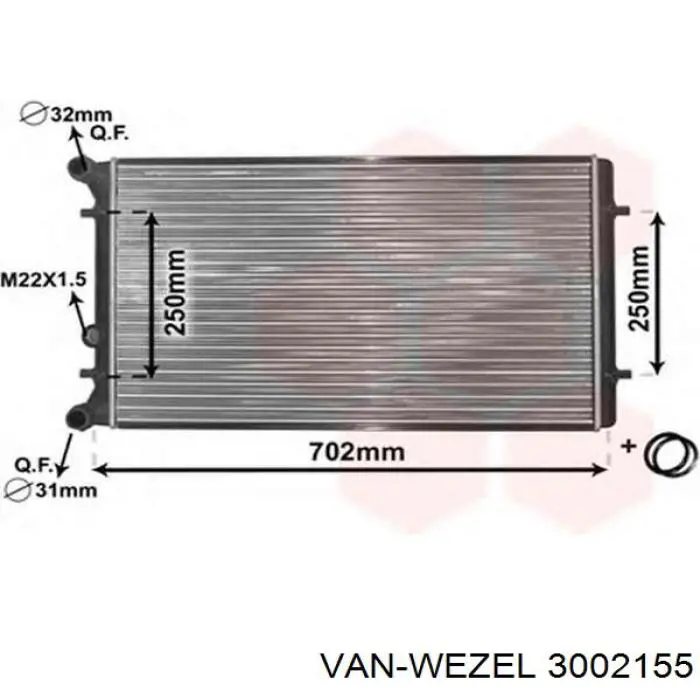 Купити 3002155 VAN Wezel Радіатор двигуна