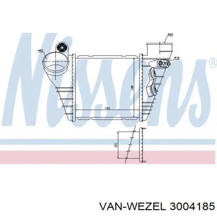 Купити 3004185 VAN Wezel Радіатор интеркуллера