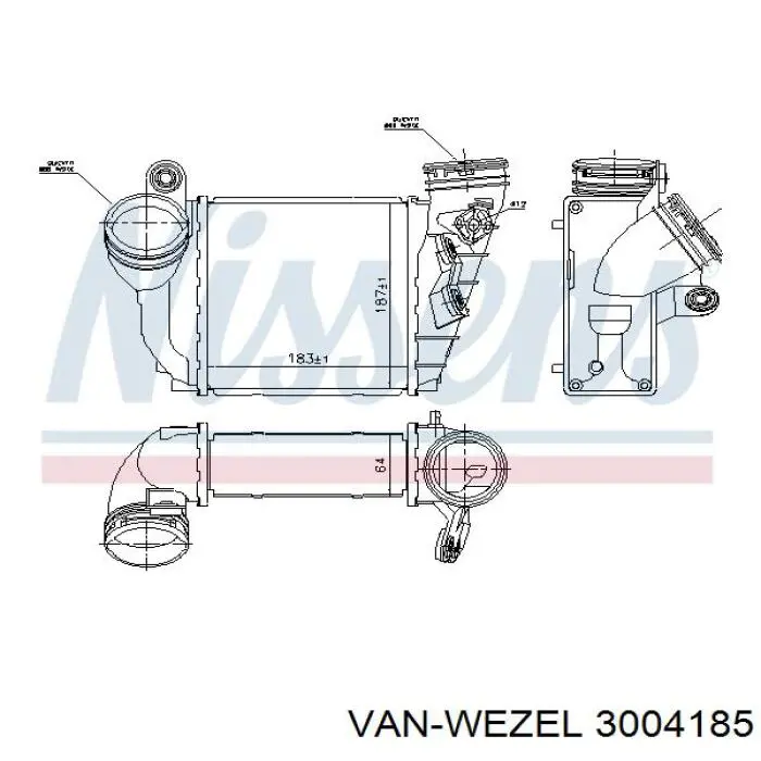 Система охолодження наддувочного повітря VAN Wezel 3004185 ціна, від 62.84 USD