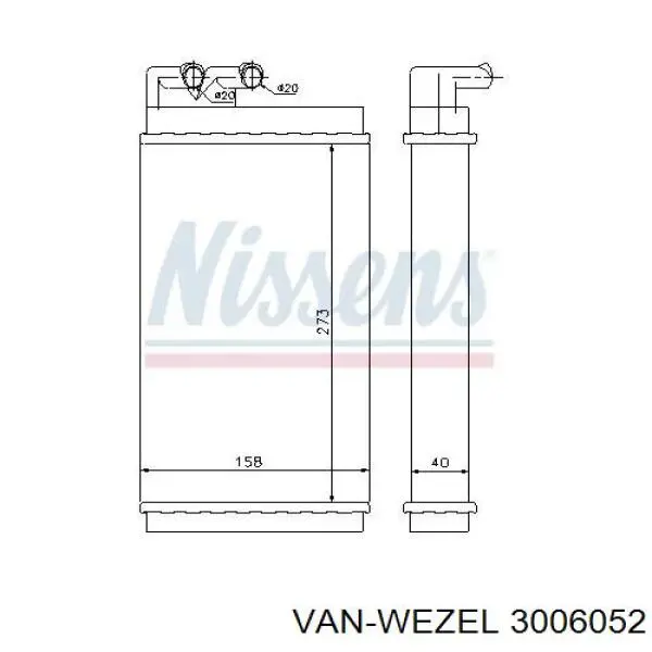 3006052 VAN Wezel радіатор пічки (обігрівача)