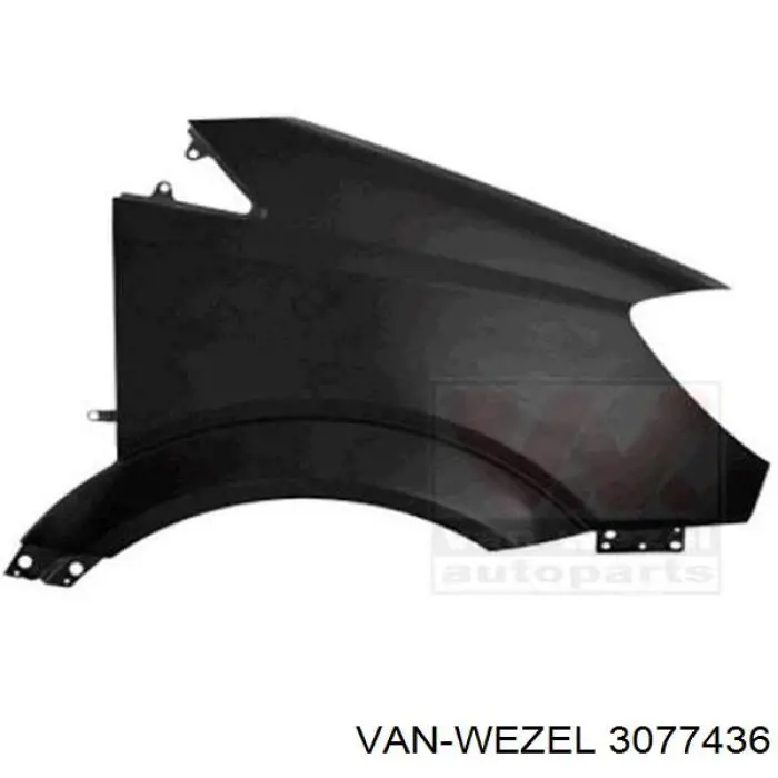Підкрилок переднього крила, правий задній VAN Wezel 3077436 ціна, від 12.68 USD
