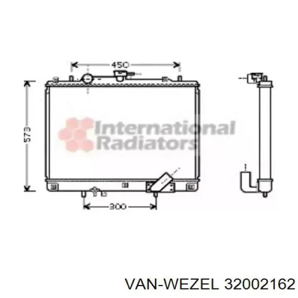 Радіатор основний VAN Wezel 32002162 ціна, від 93.10 USD