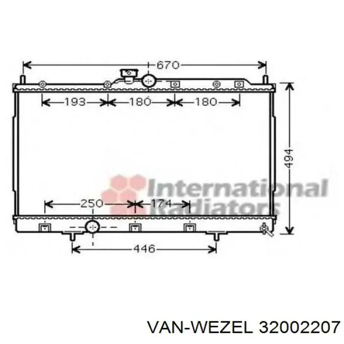 Купити 32002207 VAN Wezel Радіатор двигуна